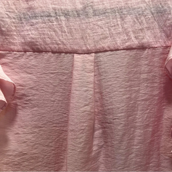 Ryegrass Buckingham Rose Button Front Semi Sheer Ruffle Sleeve Blouse. Size XL. - Picture 10 of 13